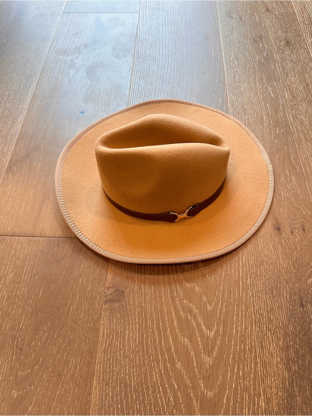Janie and Jack horse riding felt hat in tan with Brown Band